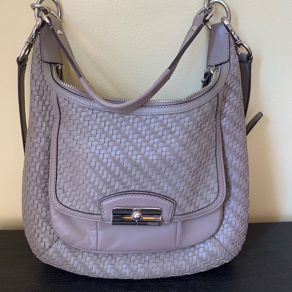 Coach leather crossbody purse in Taupe